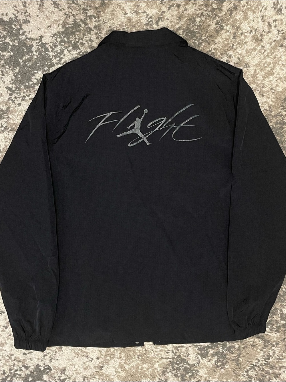 Jordan Black 'Flight' Graphic Windbreaker Jacket